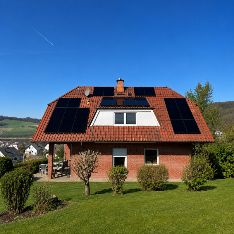 Photovoltaikanlage auf Eigenheim geplant und montiert von RaiffeisenVolt