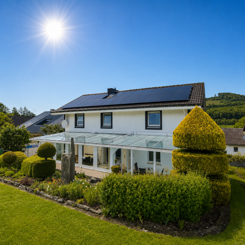 Photovoltaikanlage auf Eigenheim geplant und montiert von RaiffeisenVolt