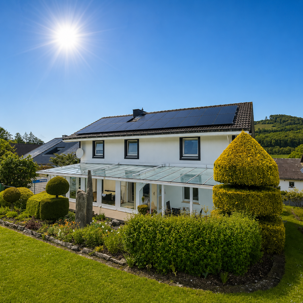 Photovoltaikanlage auf Eigenheim geplant und montiert von RaiffeisenVolt