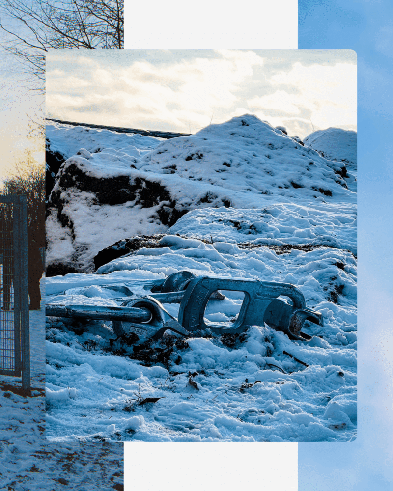 Solarpark Uentrop im Schnee