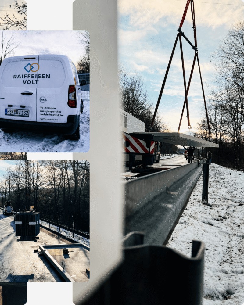 Solarpark Uentrop im Schnee